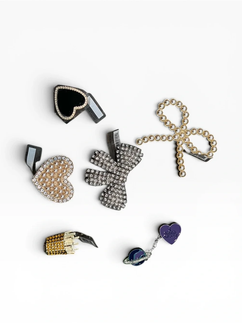 Crocs Gold & Pearl Heart Jibbitz Charm Pack - Women Accessories
